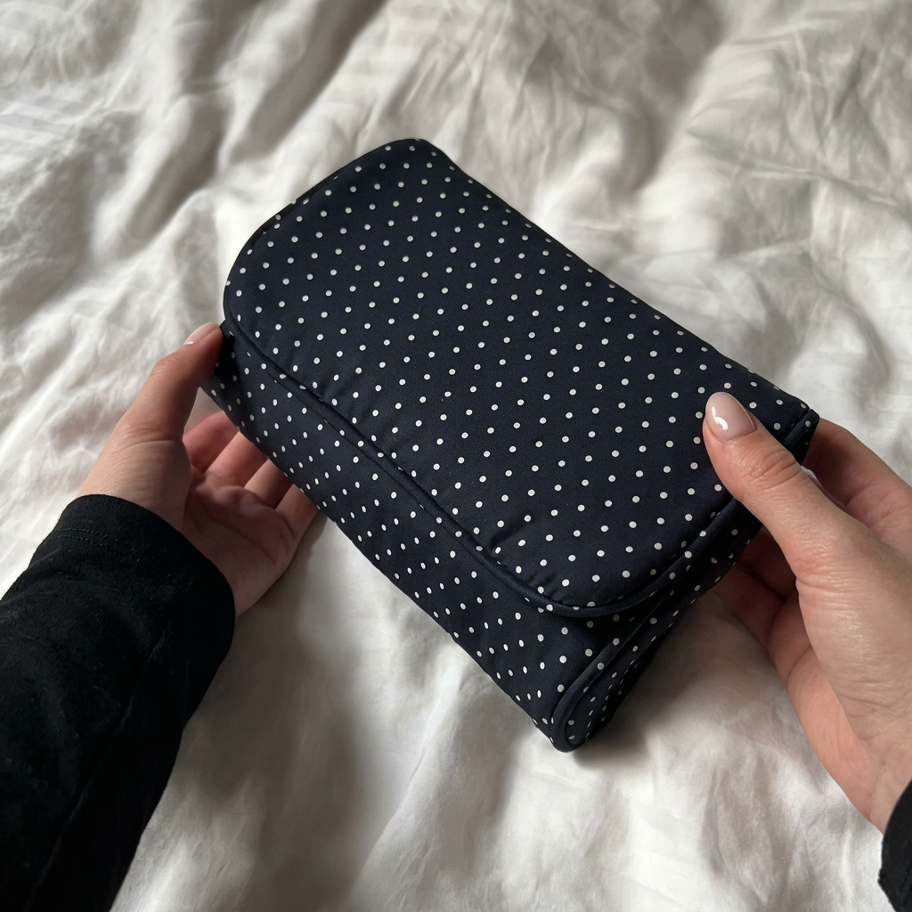 Polka Dot Mirror & Makeup Pouch