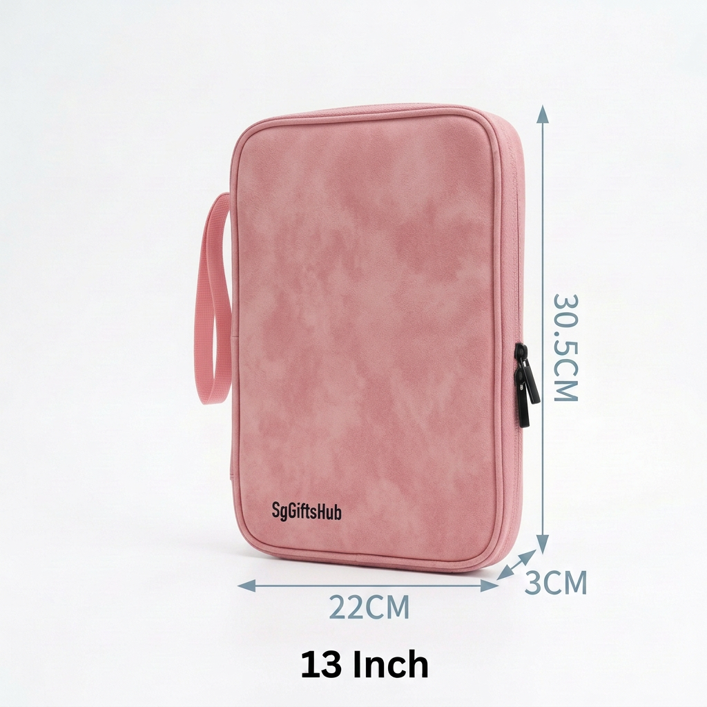Pink case ki reference jaisi soft matte finishing, dimensions ke saath