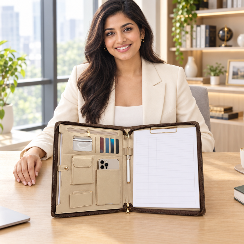 Premium Leather  Portfolio File Folder